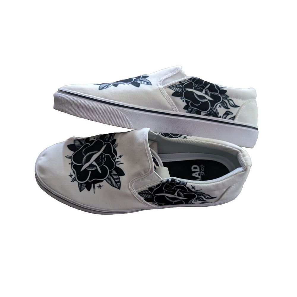 RAAD Shop Mens Custom Art Rose Dove Sz: 11 M Shoes NWOB Black White